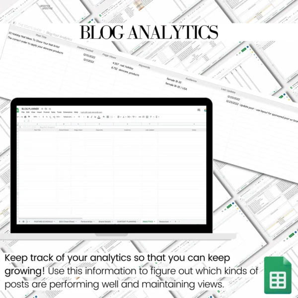 Blog Spreadsheet Planner - Image 4