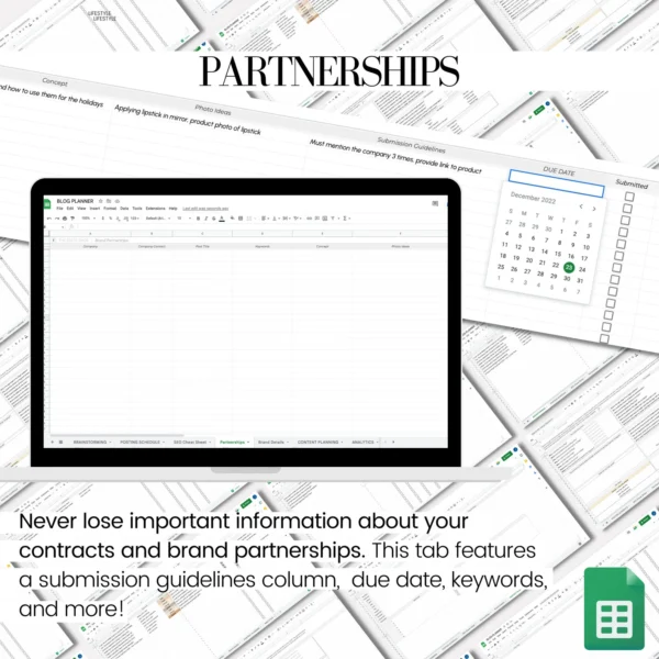 Blog Spreadsheet Planner - Image 3