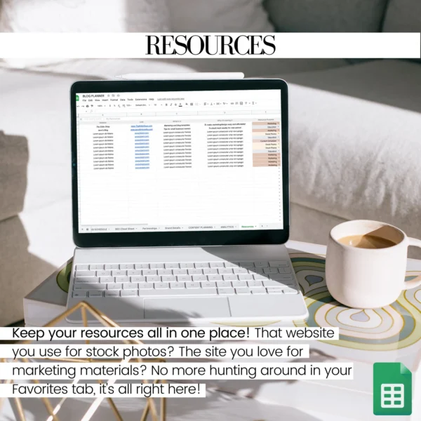 Blog Spreadsheet Planner - Image 2
