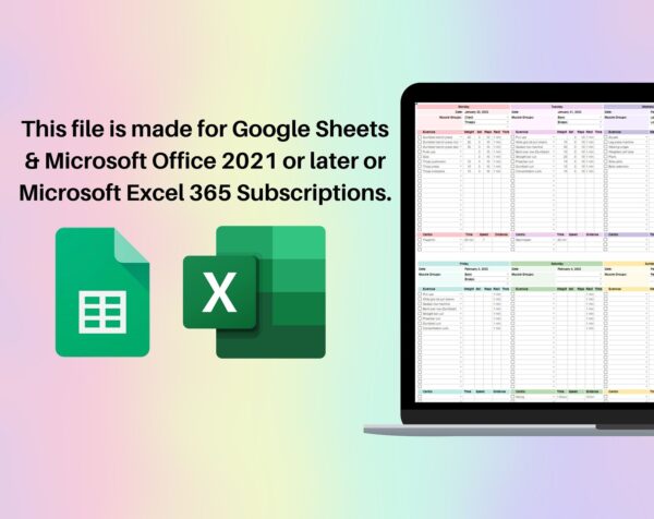 Workout Planner Spreadsheet Google Sheets - Image 2