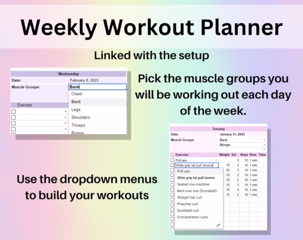 Workout Planner Spreadsheet Google Sheets - Image 7