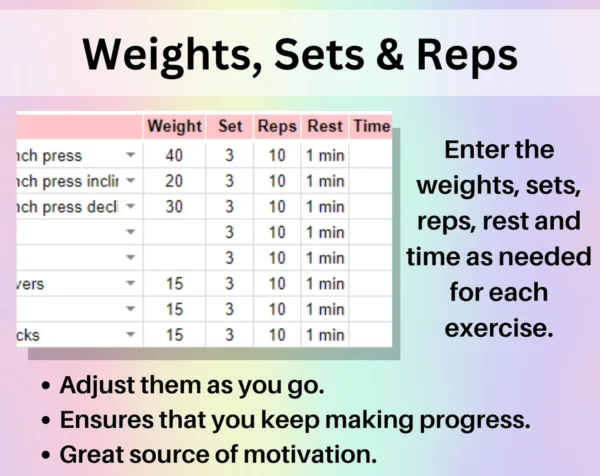 Workout Planner Spreadsheet Google Sheets - Image 6