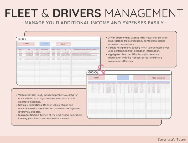Vehicle & Mileage Tracker Log with Expenses, Fuel, Maintenance Tracker, and Mileage Calculator | Business Spreadsheet for Google Sheets - Image 7