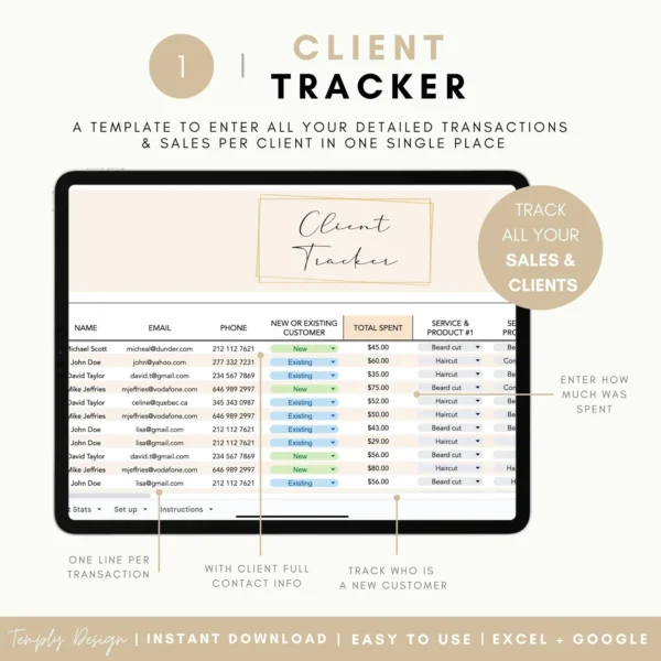 Barber Shop Client Tracker Template - Image 3