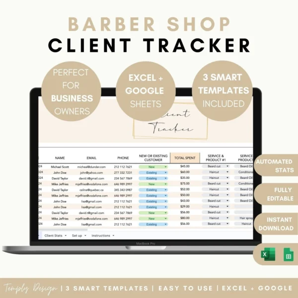 Barber Shop Client Tracker Template