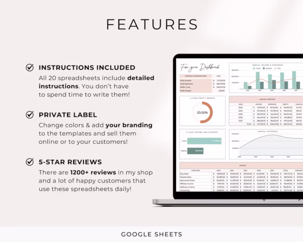 PLR Digital Products Bundle, PLR Spreadsheet - Image 3