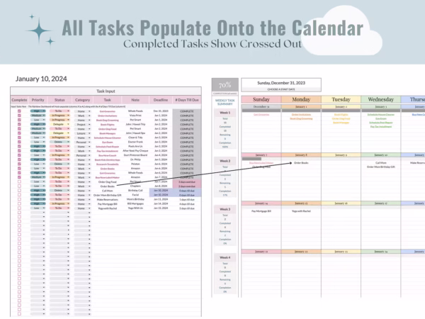 Task Tracker Smart Calendar and Habit Tracker Google Sheets - Image 6