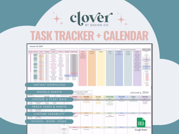 Task Tracker Smart Calendar and Habit Tracker Google Sheets - Image 9
