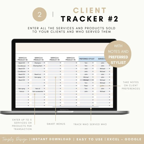 Barber Shop Client Tracker Template - Image 4