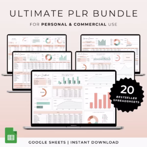 PLR Digital Products Bundle, PLR Spreadsheet