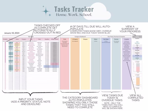 Task Tracker Smart Calendar and Habit Tracker Google Sheets - Image 8