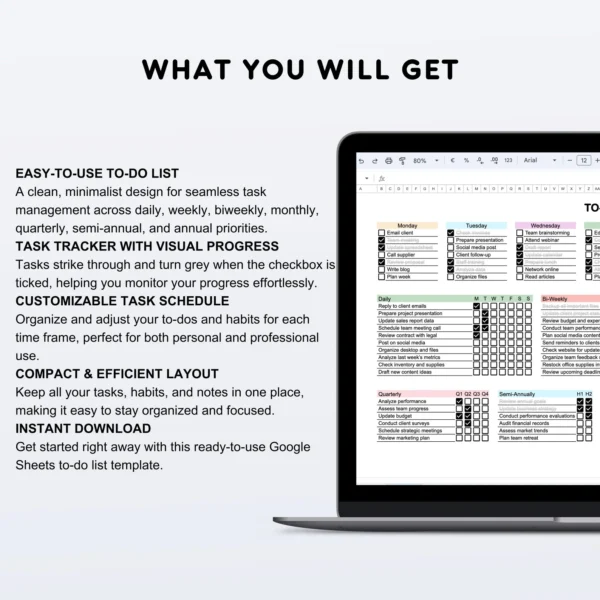 Digital Todo List Template For Google Sheets - Image 5