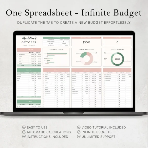 Budget Spreadsheet Budget Planner - Image 4