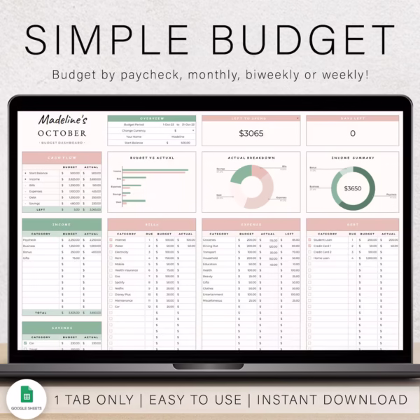 Budget Spreadsheet Budget Planner - Image 12
