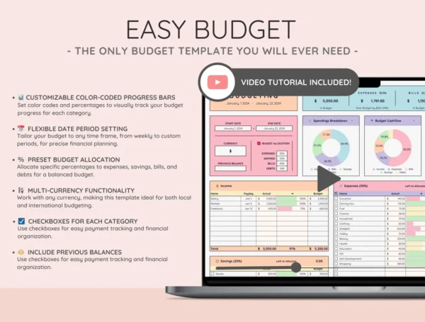 Easy Budget Planner for Google Sheet Budget Spreadsheet - Image 10