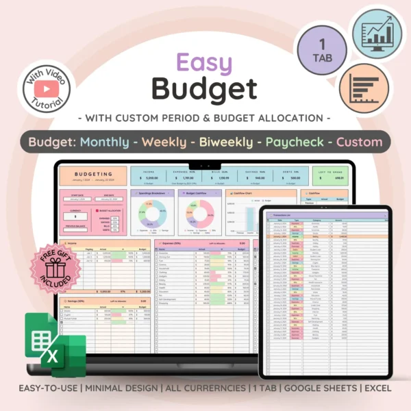 Easy Budget Planner for Google Sheet Budget Spreadsheet - Image 11