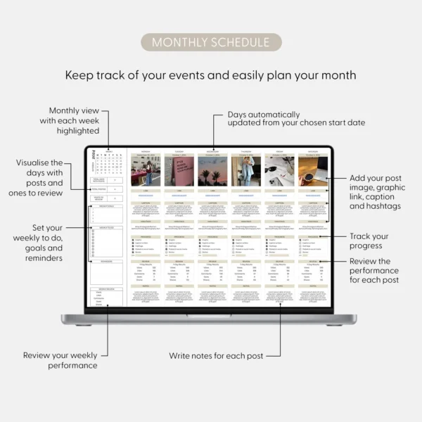 Social Media Content Calendar & Planner Template - Image 8