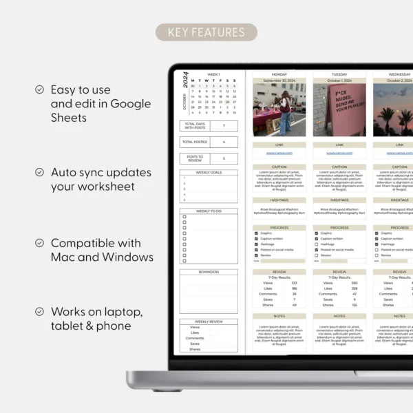 Social Media Content Calendar & Planner Template - Image 5