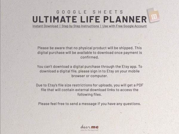 Google Sheets Life Planner - Image 2
