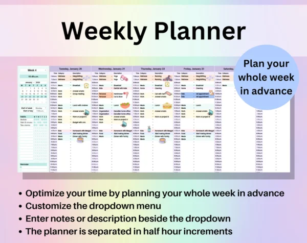 Editable Planner Google Sheets - Image 9
