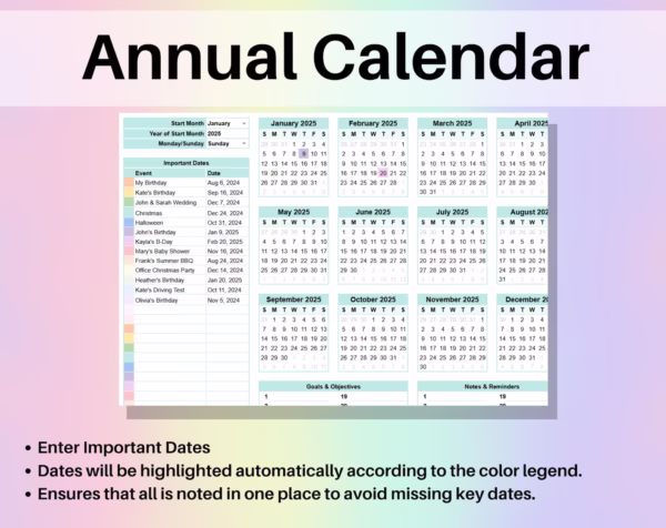 Editable Planner Google Sheets - Image 2