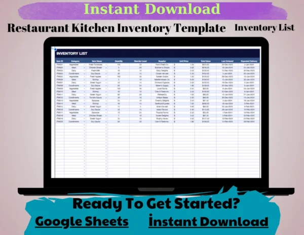 Restaurant Kitchen Inventory Template - Image 2