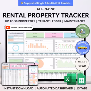 Rental Property Tracker Landlord Spreadsheet