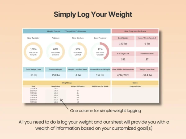 Excel Weight Loss Tracker Fitness - Image 2