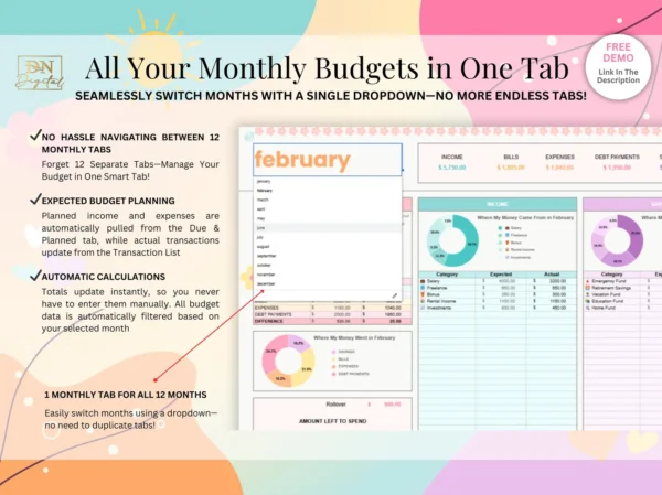 Ongoing Annual & Monthly Budget Spreadsheet - Image 3