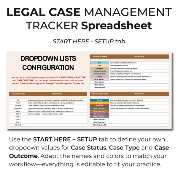 Legal Case Management Spreadsheet for Attorneys - Image 5