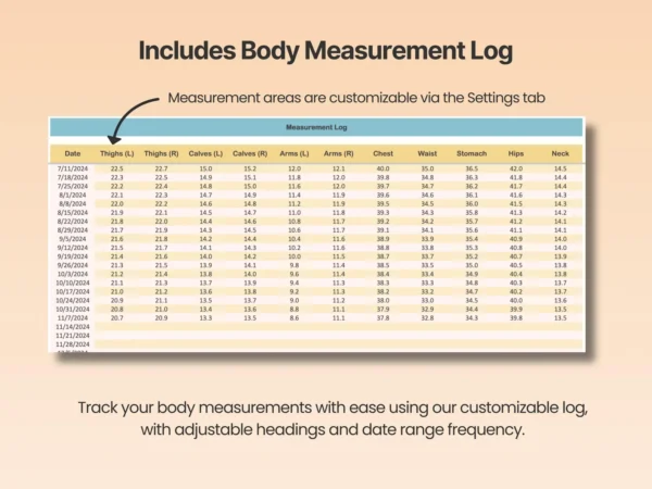 Excel Weight Loss Tracker Fitness - Image 3