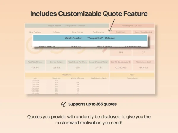 Excel Weight Loss Tracker Fitness - Image 9