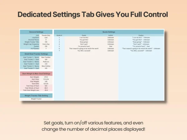 Excel Weight Loss Tracker Fitness - Image 7