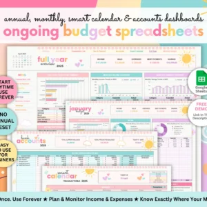 Ongoing Annual & Monthly Budget Spreadsheet