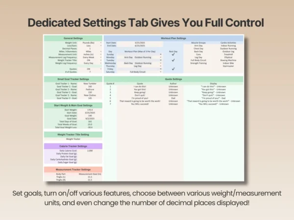 Weight Loss Tracker Google Sheets - Image 2