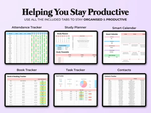 Academic Student Planner Spreadsheet School Assignment Tracker - Image 8