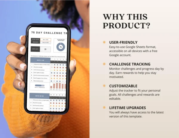75 Day Challenge Tracker Google Sheets Fitness - Image 4