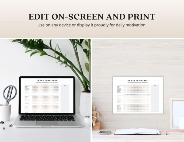 75 Day Challenge Tracker Google Sheets Fitness - Image 6